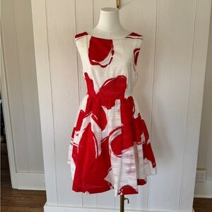 Alice and Olivia red and white dress